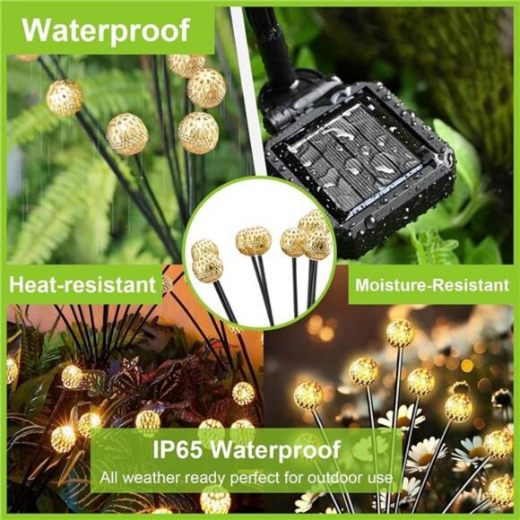 Solar Garden Lights 2-Pack, New Upgraded - Swaying with The Wind - Picture 2 of 7